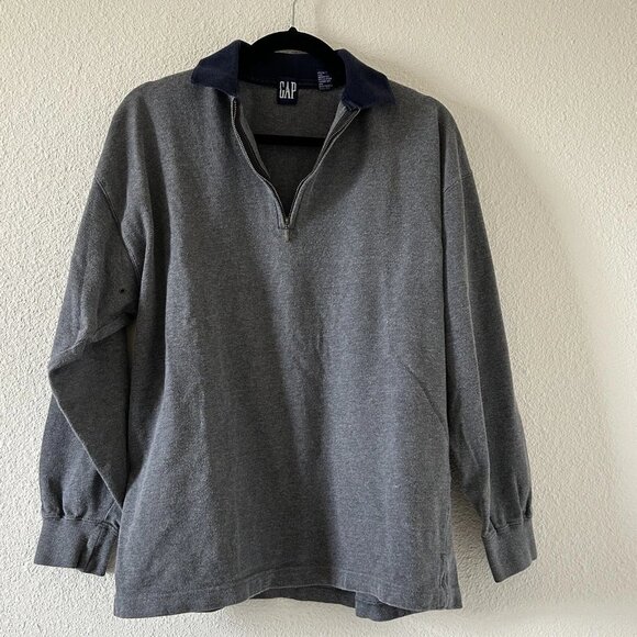 GAP VTG Pop On 1/3 Zip collar Sweater Men Sz Small - Picture 1 of 7